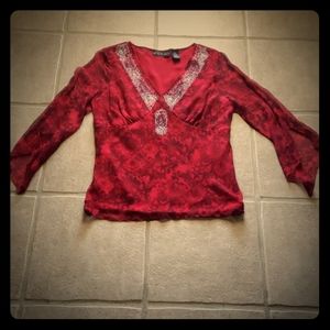 ⚘ Red flowy Blouse 🌹